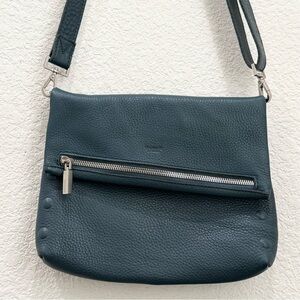 HAMMITT VIP Medium Occasion Teal Embossed Rivet Pebbled Leather Clutch Crossbody